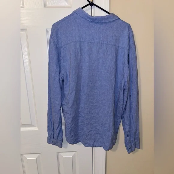 Magaschoni Light Blue Casual Button Down Shirt - Picture 4 of 4